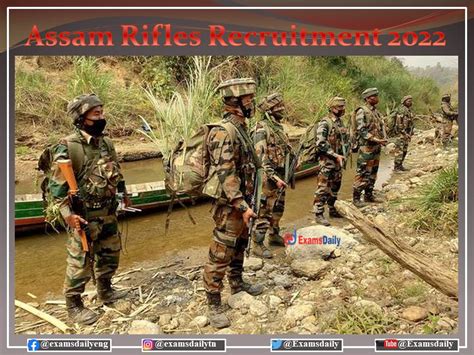 Assam Rifles Recruitment Notification Out Various Vacancies