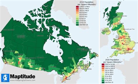 Population Density Of Canada Map