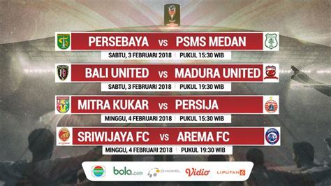 Jadwal Lengkap Pertandingan Babak 8 Besar Piala Presiden 2018 Indonesia