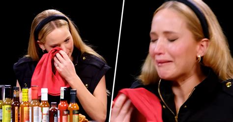 Jennifer Lawrence Sobs Her Way Through The ‘hot Ones Spicy Wings Challenge ‘i Feel Like Im