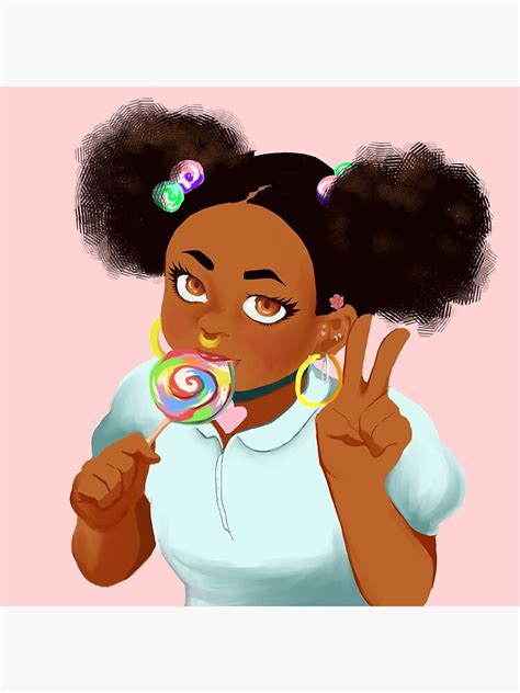 Kawaii Black Girl Poster For Sale By Shiloh0223 Redbubble