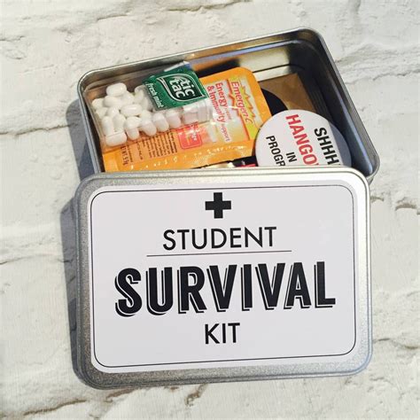 Personalised Student T Survival Kit Tin Survival Quotes Survival