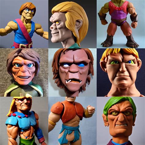 Real He Man Masters Of The Universe Clay Close Stable Diffusion