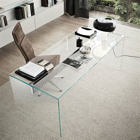 Air Modern Glass Desk By Gallotti And Radice Klarity Glass Furniture