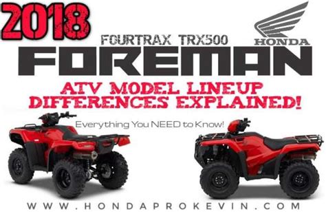 2018 Honda Rancher 420 Atv Model Differences Explained Comparison