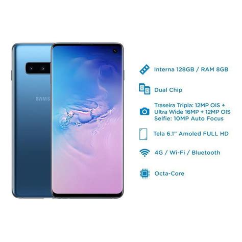 Smartphone Samsung Galaxy S10 128gb Azul 4g Zattini
