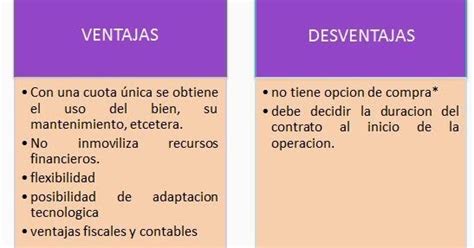 CONTRATOS ATIPICOS Ventajas Y Desventajas Leasing Financiero Y Operativo