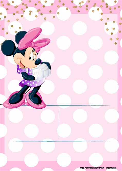 Minnie Mouse Invitation Template Editable And Free Download Drevio