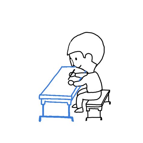 How To Draw A Boy Studying Step By Step Easy Drawing Guides Drawing