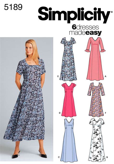 Womens Pullover Dress Pattern 5189 Simplicitypatterns Dress Sewing