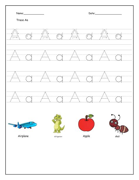 Printable Digital Letter Aa Tracing And Handwriting Practice Etsy