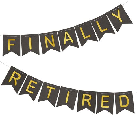 Retirement Banner Finally Retired Happy Retirement Party Supplies
