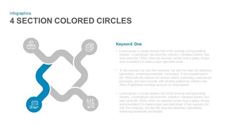 4 Section Colored Circles Powerpoint Template And Keynote Slide