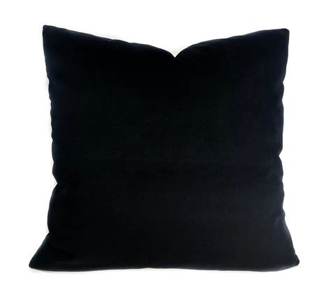 Black Velvet Throw Pillow Cover With Zipper Black Accent Etsy