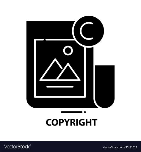 Copyright Icon Black Sign With Editable Royalty Free Vector