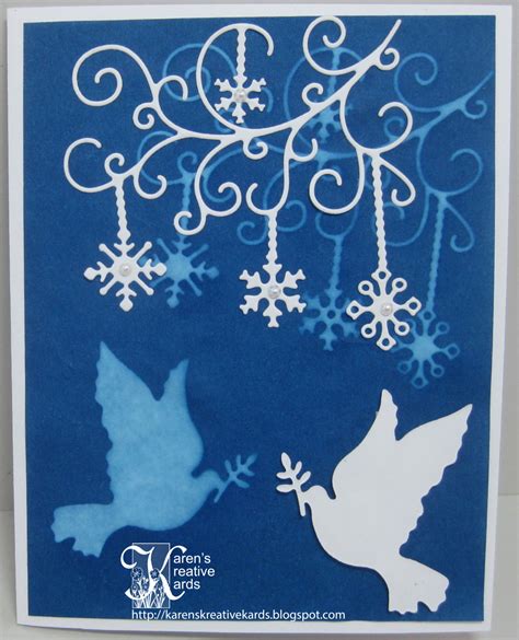 Karens Kreative Kards Peaceful Christmas Card With Die Versions And