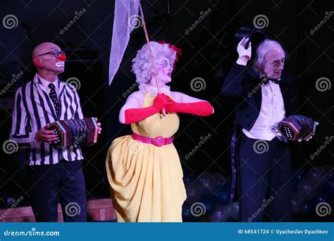 On Stage Clowns Mimes Comedians Actors Of The Troupe Of Mime