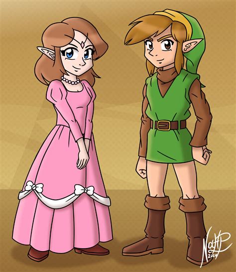 [aol] [oc] link and zelda fan art for the 34th anniversary of adventure of link r zelda