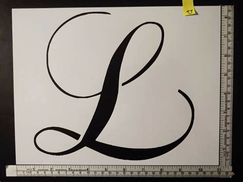 Large Big Script Cursive Letter L 11 X 85 Custom Stencil Fast Free