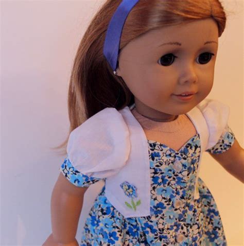 1950s Blue Floral Doll Dress For 18 Inch Dolls Doll Dress Doll Clothes