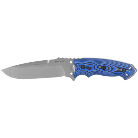 Hogue Ex F01 55″ Fixed Blade Drop Point Blade G10 G Mascus Blue Scales