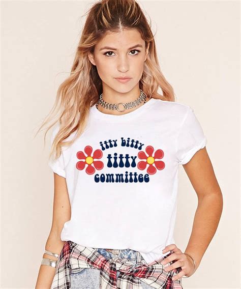 Itty Bitty Titty Committee Shirt 70s Clothing 70s Tshirt Etsy 70s Clothing Hippie Outfits