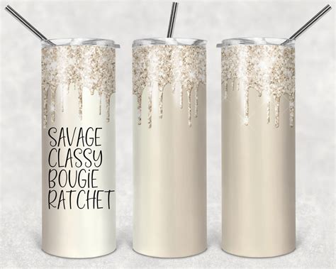 Savage Classy Bougie Ratchet Dripping Champagne Gold Glitter Etsy