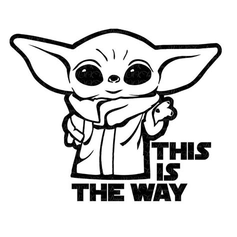 Baby Yoda Outline Svg Free Svg Png Eps Dxf File