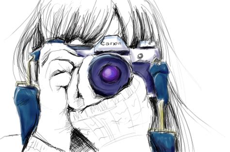 Drawing Of Me Practically D Anime Ish Stuffs With Cameras D