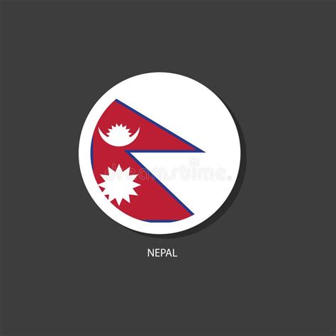 Nepal Flag Vector Circle Shape Stock Vector Illustration Of Country