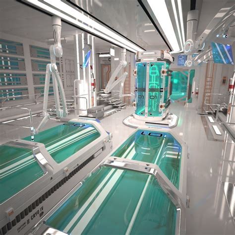 3d Futuristic Laboratory Interior Scene Model Futuristic Laboratory Futuristic Technology