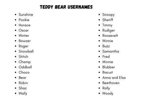 Teddy Bear Usernames 180 Cute Names Ideas For Your Teddy Bear 2023