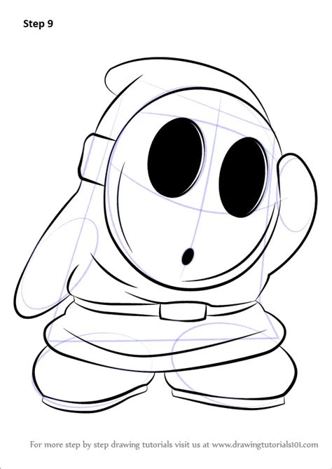 learn how to draw shy guy from super mario super mario step by step drawing tutorials