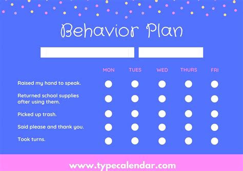 Free Behavior Plan Template Bip Examples