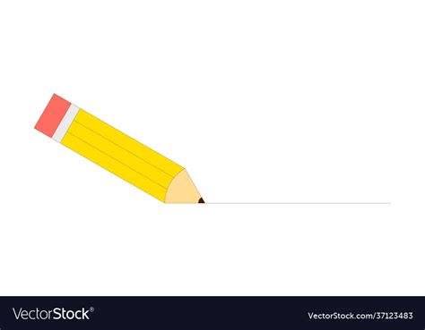 Yellow Pencil Drawing Straight Line Royalty Free Vector