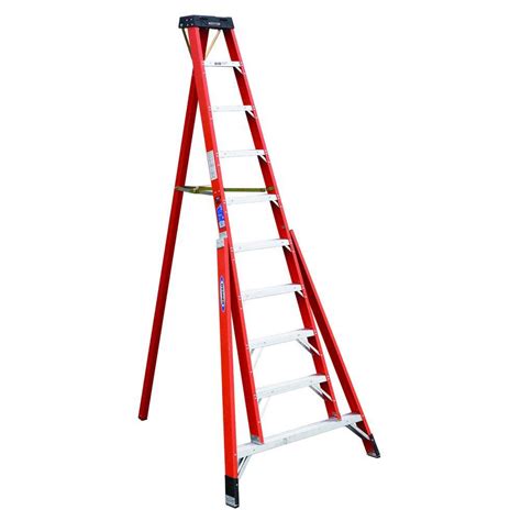 Louisville Ladder 16 Ft Fiberglass Twin Step Ladder With 375 Lbs Load