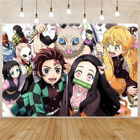 7x5ft Demon Slayer Backdrop Birthday Banner Party Decoration Party