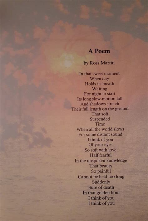 Martin Rosenblattross Martins Poem To The Love Of His Life Olavee