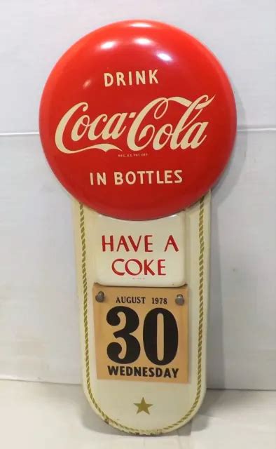 vintage 1950 s metal coca cola soda pop calendar button sign 900 00 picclick