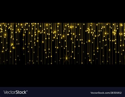 Golden Rain Gold Glitter Particles Falling Vector Image