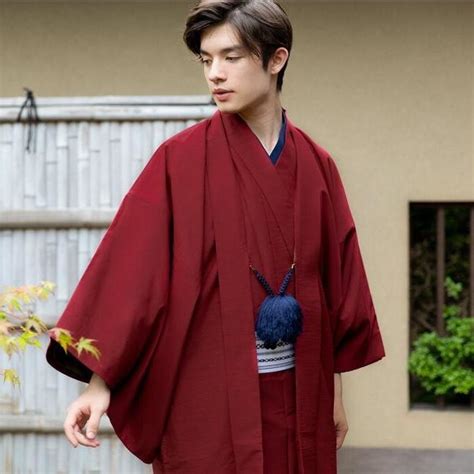 Kimono Red Men Japanese Clothing