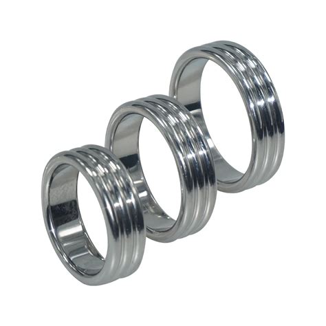 40mm 45mm 50mm For Choose Stainless Steel Triple Cock Ring Extend Testicles Metal Penis Ring Sex