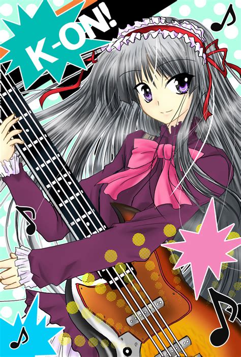 Safebooru Absurdres Akiyama Mio Artist Request Bass Guitar Black Hair Highres Instrument K On