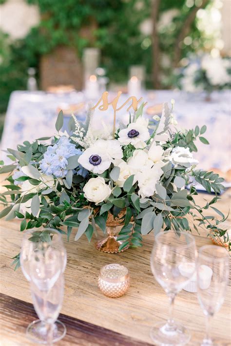 Blue And White Wedding Flowers Centerpieces