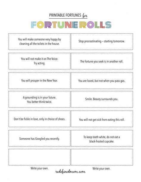 Printable Fortune Cookie Quotes Printable Word Searches