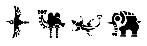 The Silhouettes Of Different Animals Are Shown In Black And White