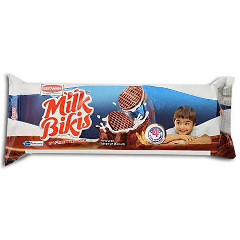 Britannia Milk Bikis Choco Milky Sandwich Biscuits 100g