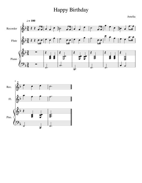 In this tutorial you'll learn which piano keys to play in „happy birthday. Happy Birthday Sheet music for Piano, Flute, Recorder (Mixed Trio) | Musescore.com