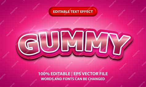 Premium Vector Gummy Editable 3d Text Effect Template Pink 3d