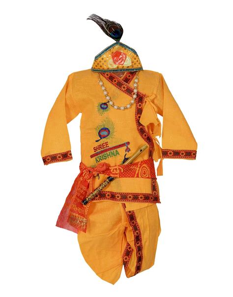 Ahhaaaa Khadi Krishna Dress Mor Pankh Handicraft Kurta With Dhoti Pant